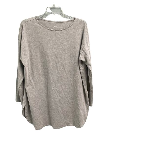 J. Jill Luxe Supima Tunic Gray Womens Size Large Rounded Hem Minimalist Mature - Picture 1 of 3